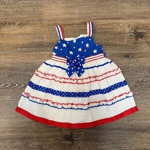 Bonnie Baby Blue and Red Star Dress